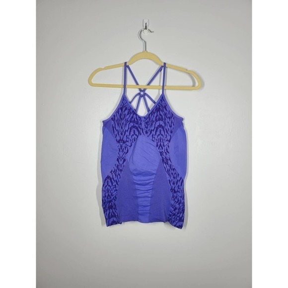 Zella Tank Top Cami Purple Large Strappy Back Scoop Neck Fitness Workout Shirt - Picture 1 of 5